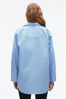 Oversize Shirt with Cascade Cuff | Oxford Blue