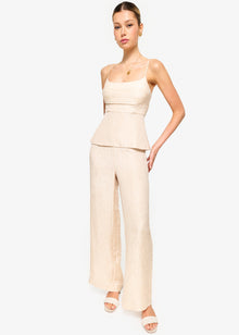 Serra Wide Leg High Rise Pant | Bone