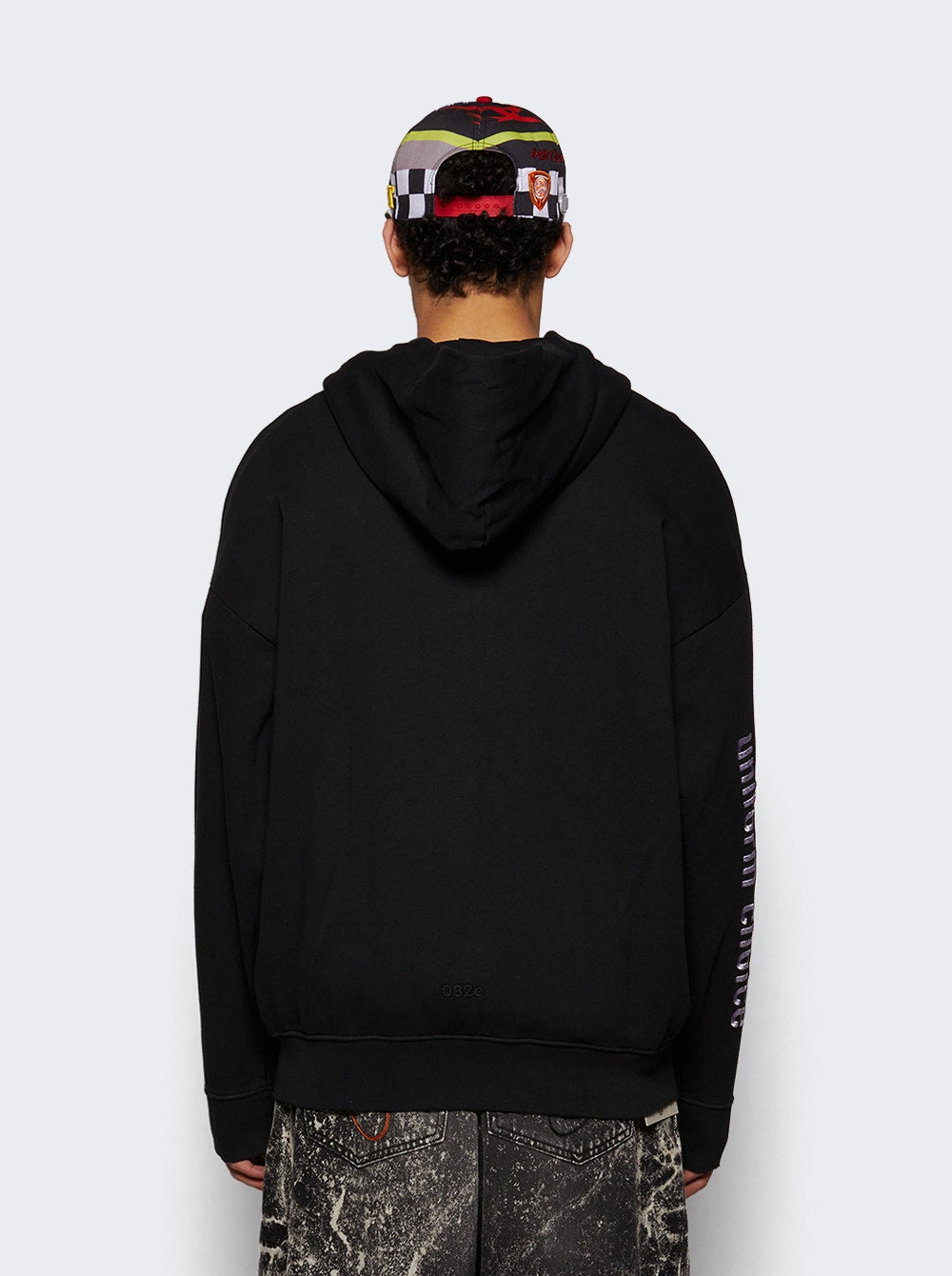 Men | 032c | Routine Zip Hoodie Faded | Black