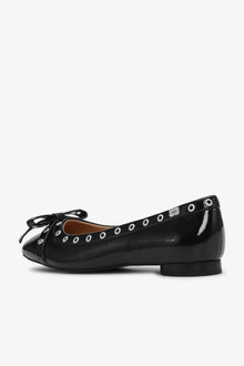 Eyelets Bow Ballerina Naplack | Black
