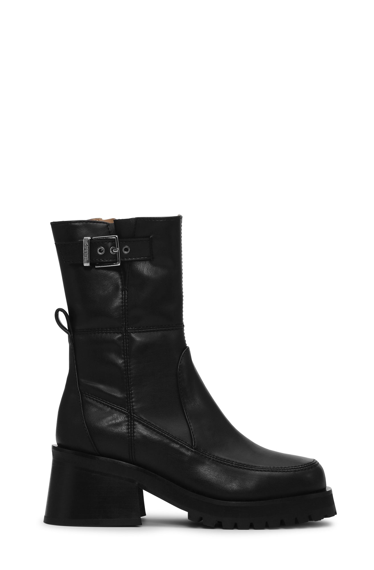 Feminine Buckle Platform Boot | Black