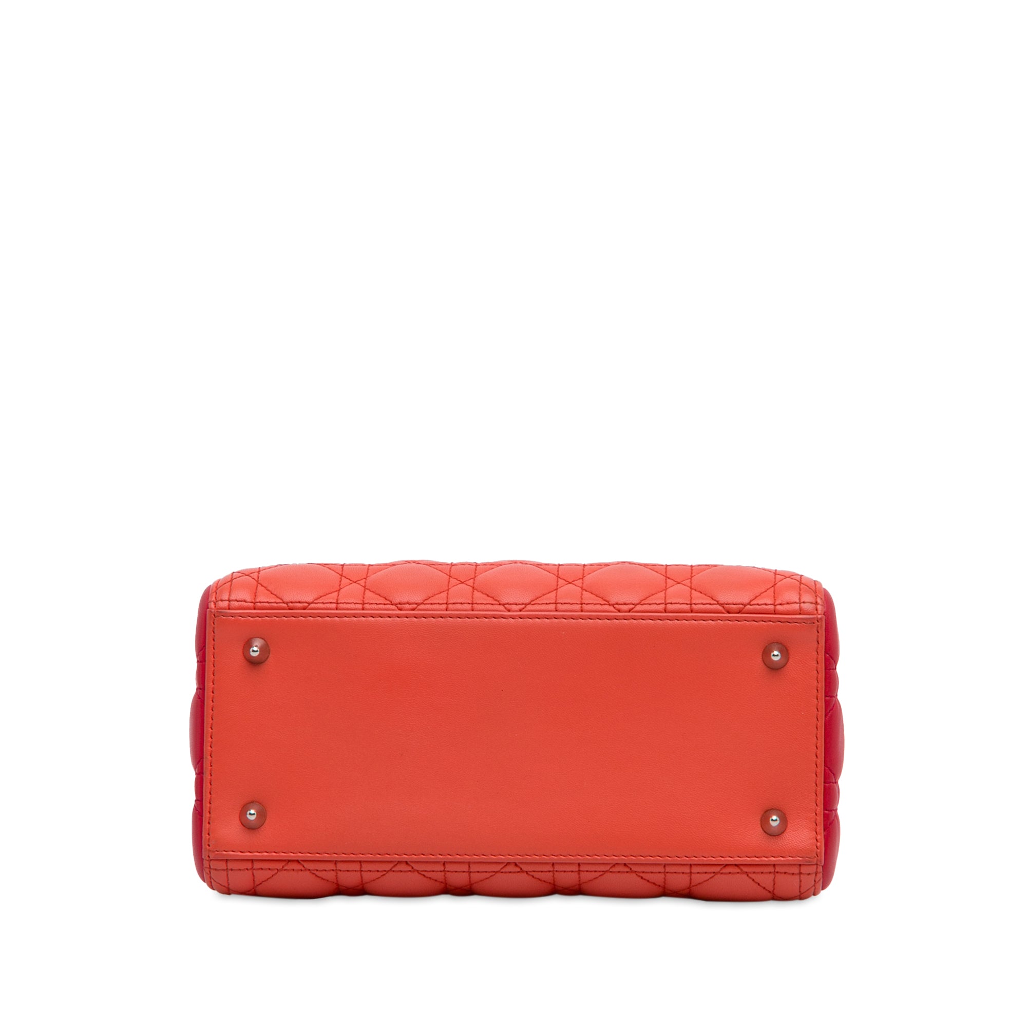 Dior | Pre-Owned Medium Bicolor Lambskin Cannage Lady | Orange