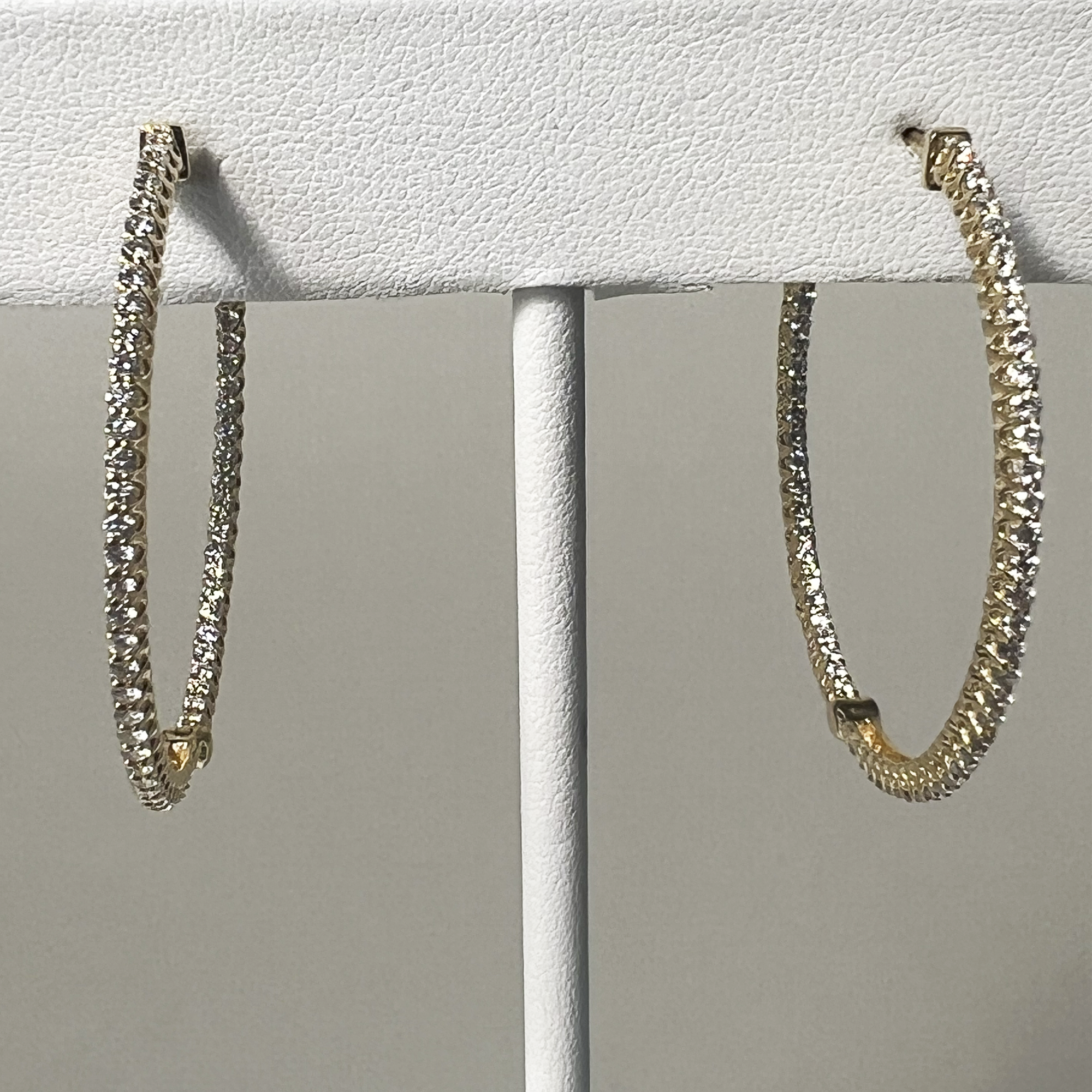 Inside Out Diamond Hoops | 14K Yellow Gold | 1.70 CTW (Approx) White Diamond