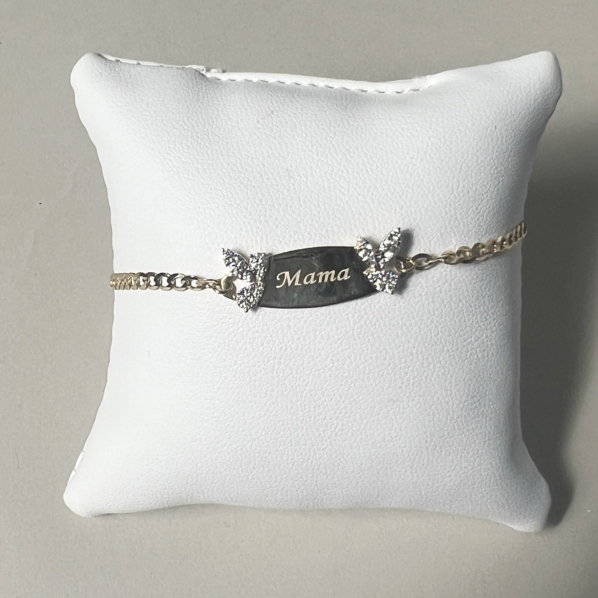 Magnolia ID Bracelet | 14K Yellow Gold | 0.34 CTW (Approx) White Diamond
