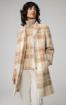 Samantha Straight-Fit Plaid Coat With Bib | Hush