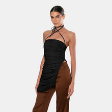 OW Collection SANDY Chiffon Tie Top Account 002 - Black Caviar