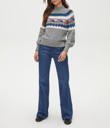 Pernille Fairisle Sweater | Heather Grey Combo