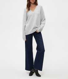 Hendrix V-Neck Sweater | Heather Grey