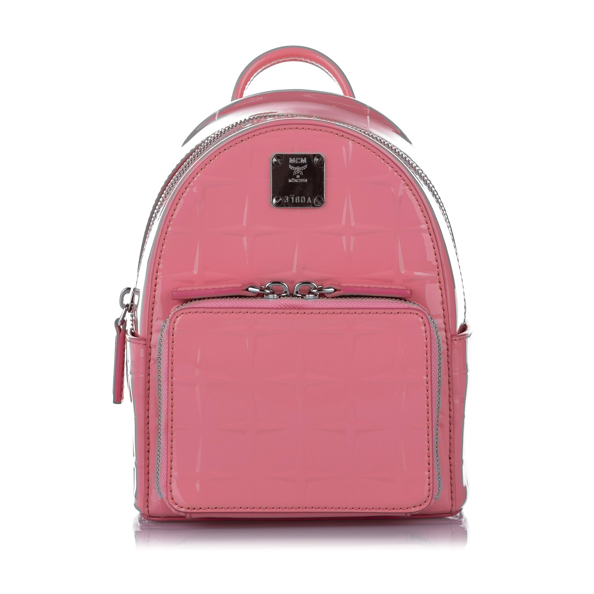 MCM | Pre-Owned Patent Leather Backpack | Pink