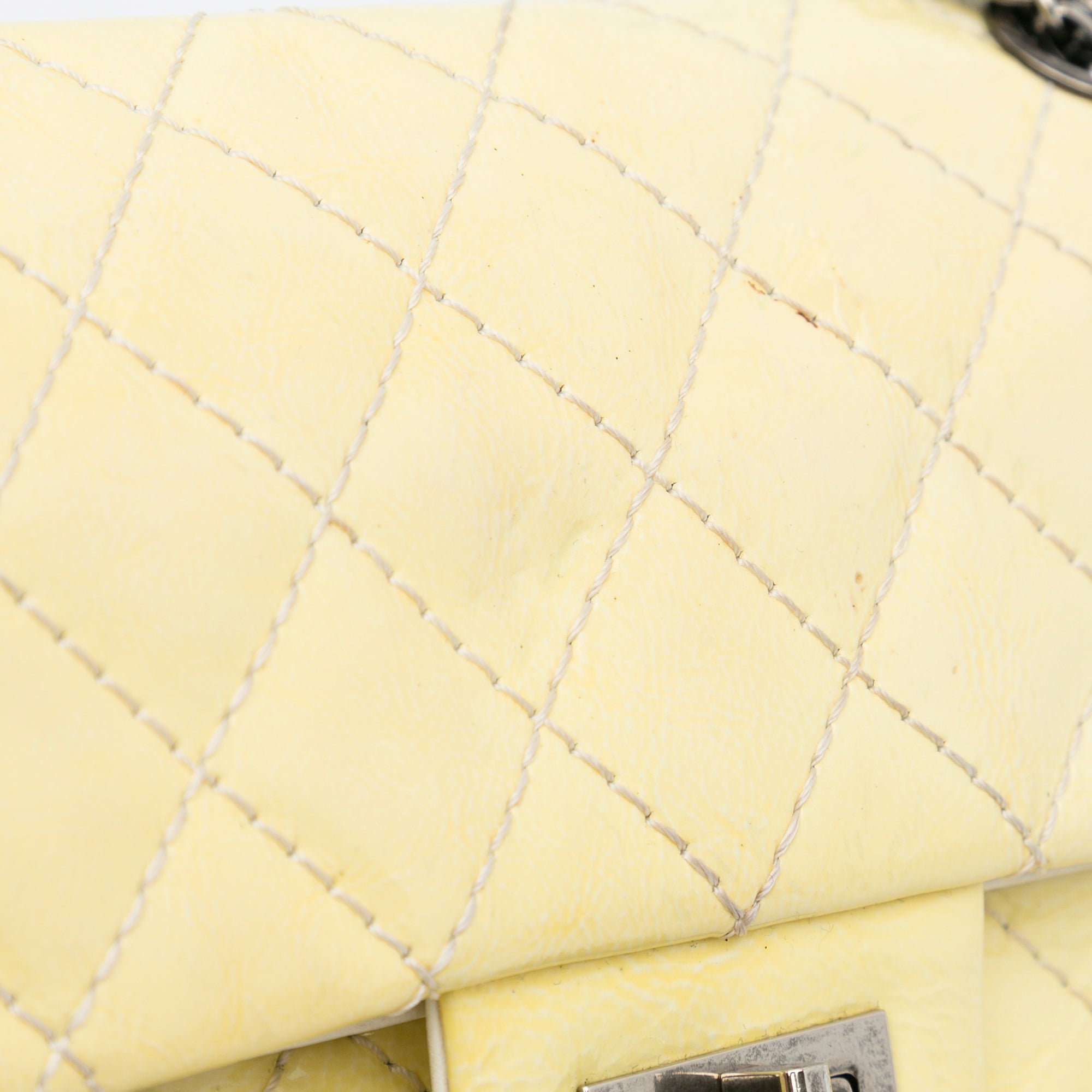 Chanel | Pre-Owned Mini Reissue 2.55 Patent Double Flap | Yellow/Light Yellow