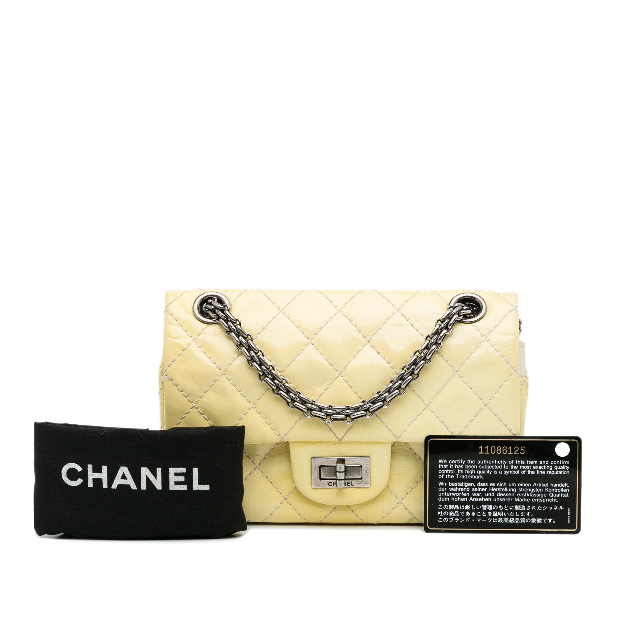 Chanel | Pre-Owned Mini Reissue 2.55 Patent Double Flap | Yellow/Light Yellow