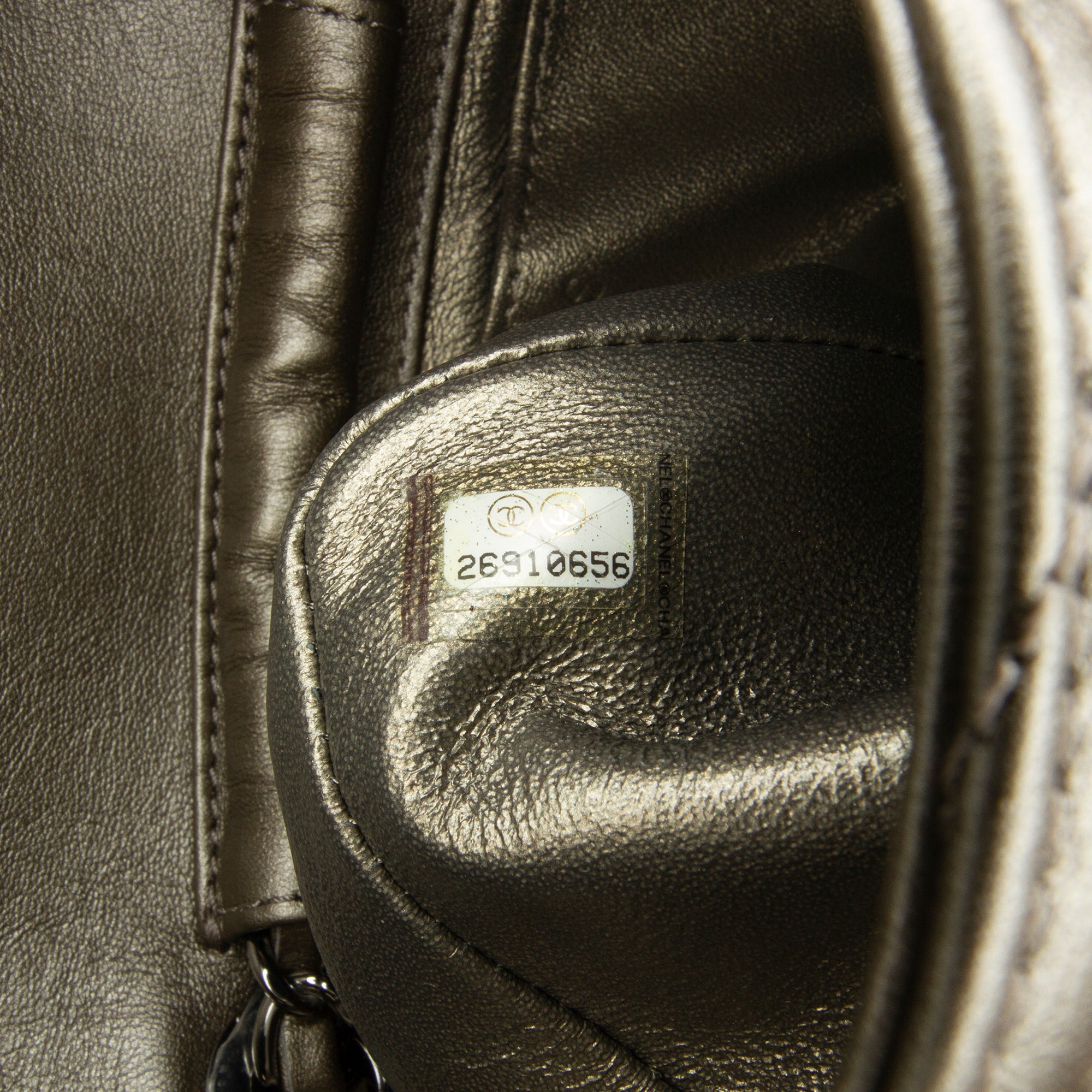 Chanel | Pre-Owned Small Chevron Data Center Envelope Flap Bag | Gold