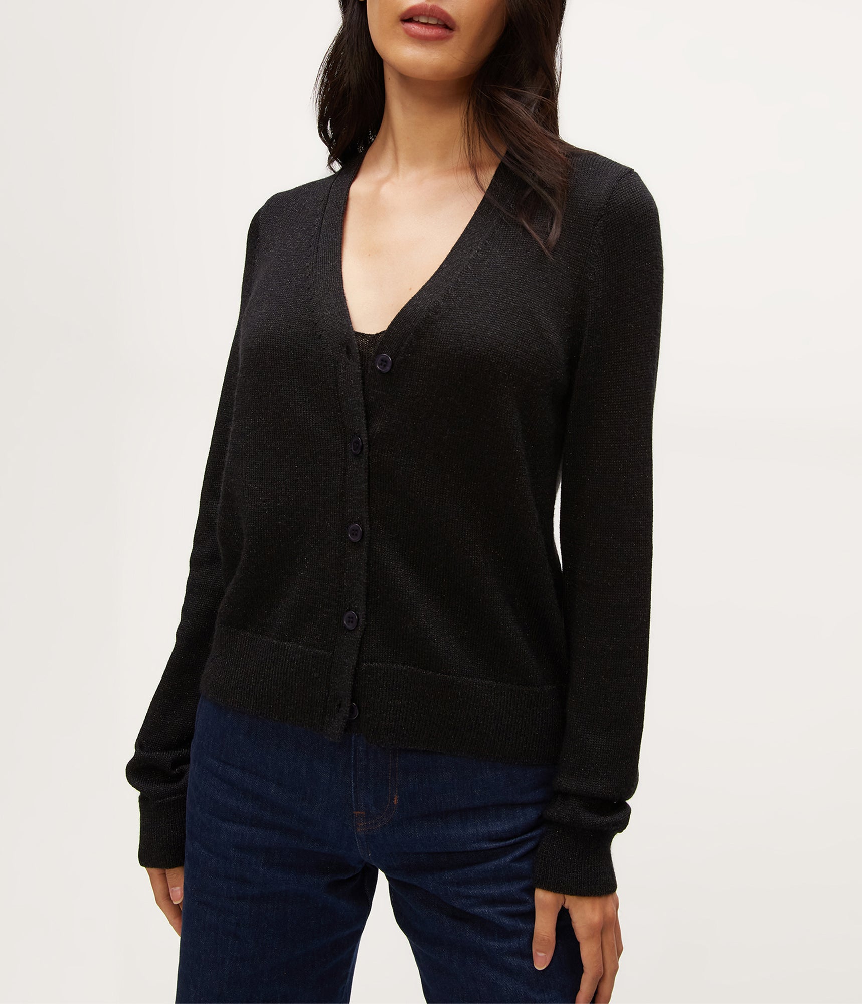 Ruiz Metallic Cardigan | Black