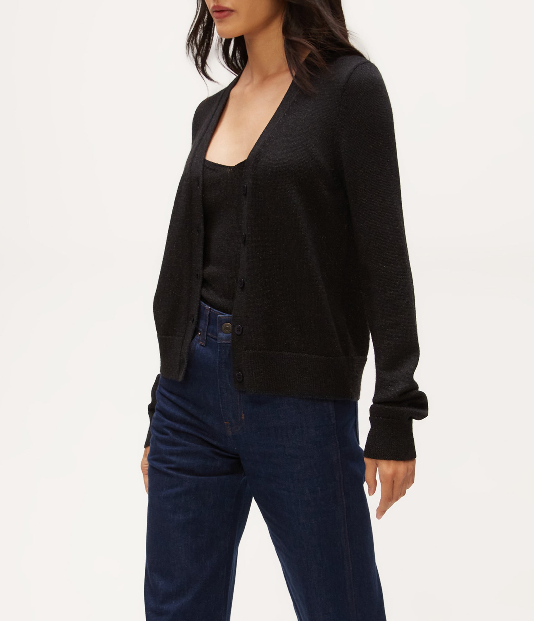 Ruiz Metallic Cardigan | Black