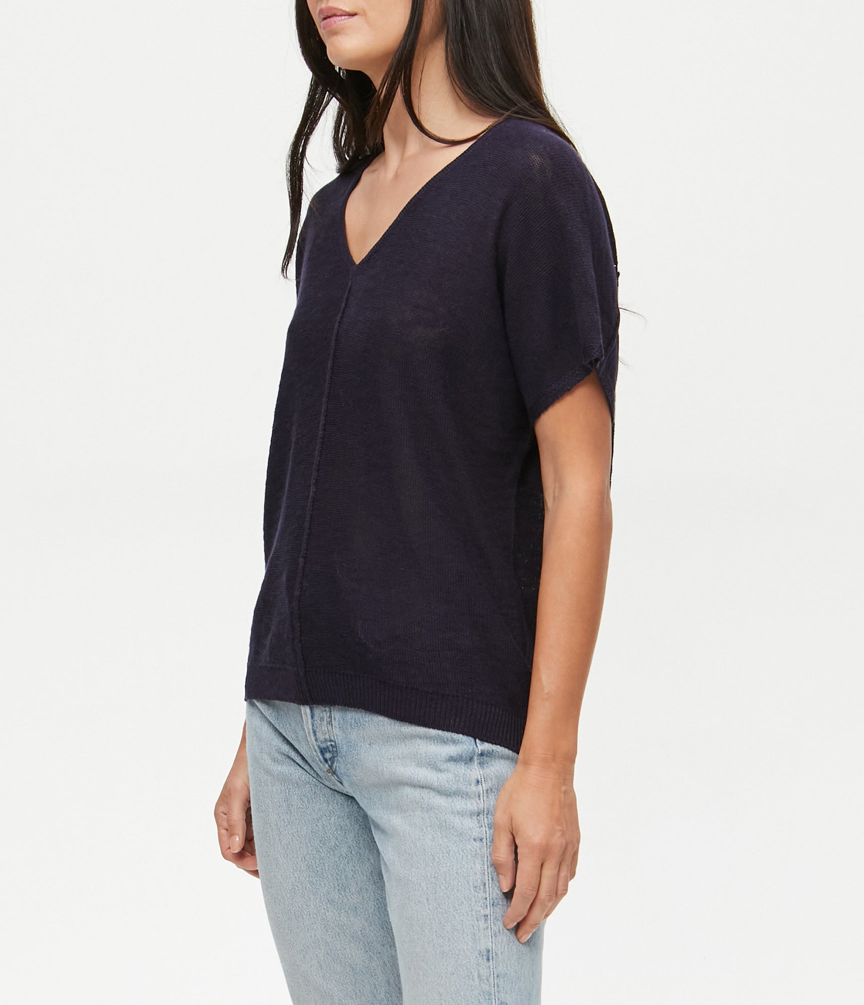 Nina V-Neck Sweater Top | Admiral