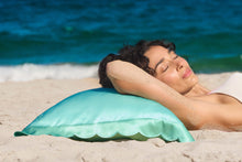 Queen Zippered Pillowcase with Scalloped Edge | Turquoise