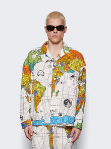 Men | Saint Mxxxxxx X Dr Woo | Pajama World Map Shirt | White