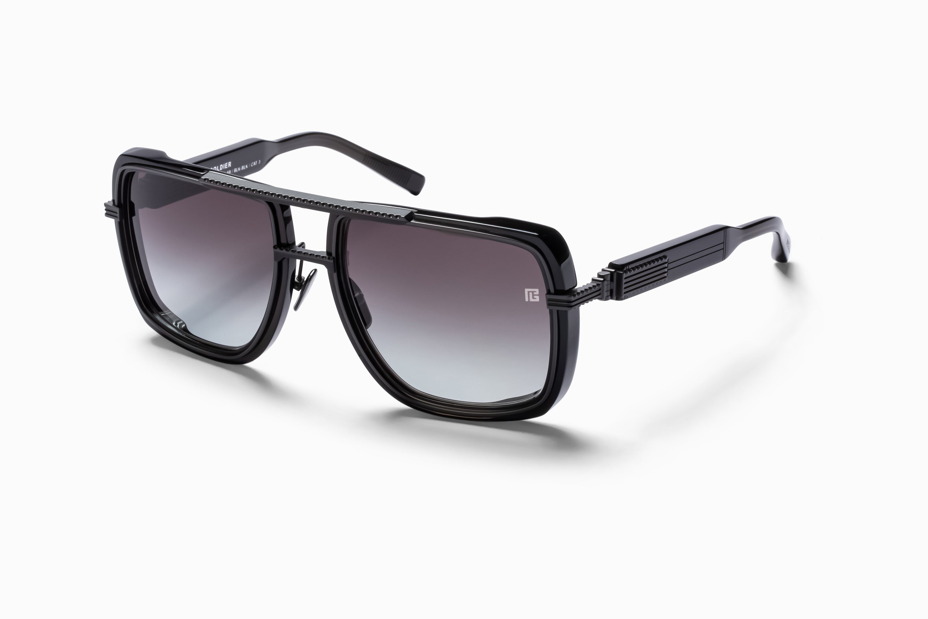 Mens | Soldier Sunglass | Black Crystal - Matte Black | Dark Grey Gradient