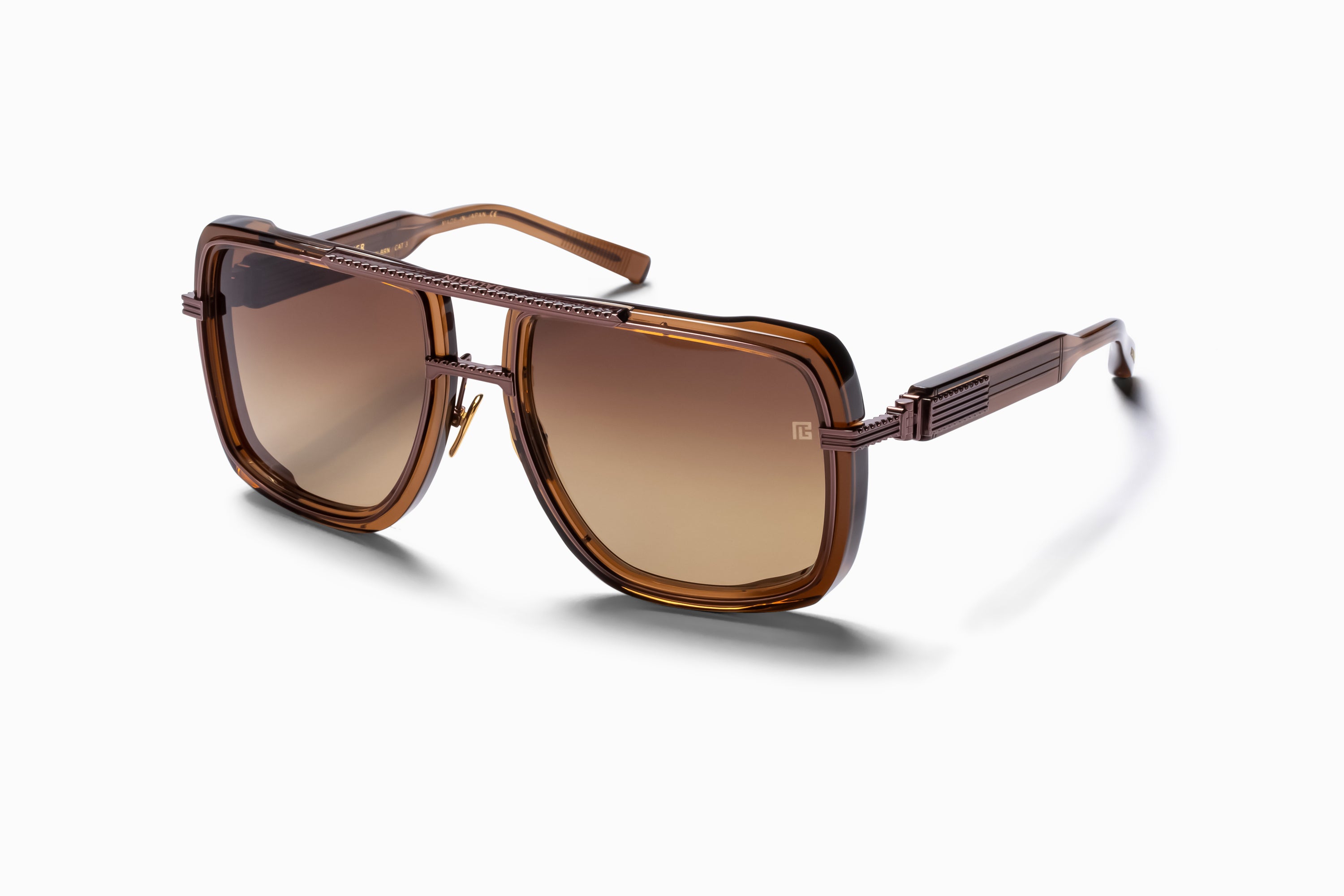 Mens | Soldier Sunglass | Crystal Brown - Brown Metal | Dark Brown