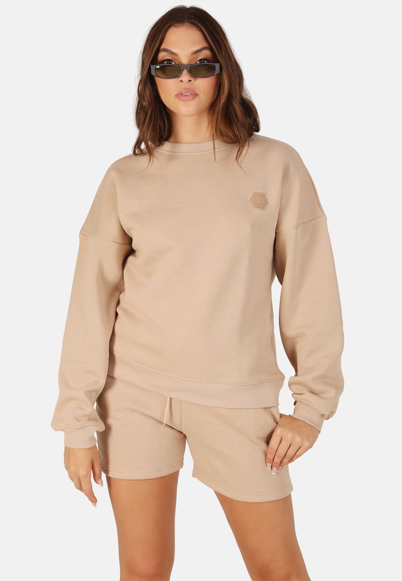 OW Collection SOPHIE Sweat Shorts Account 036 - Tan