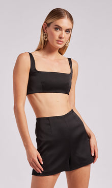 Delphine Crop Tank | Black