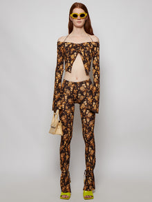 Women | KNWLS | Perse Trousers Paisley Dark Print | Yellow & Black