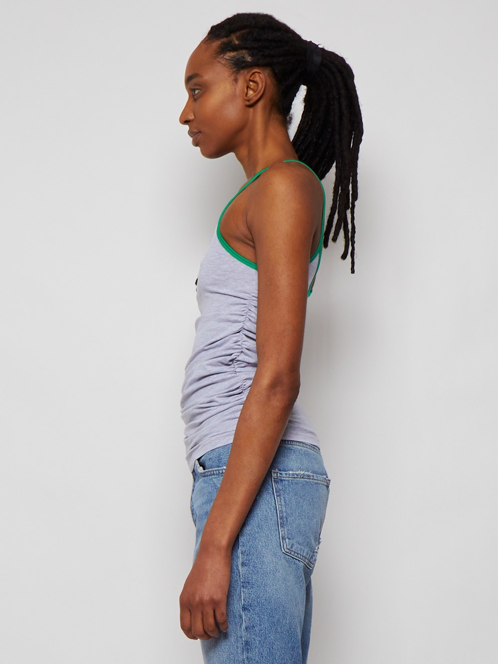 Women | Natasha Zinko | Lucky Shirred Top | Grey & Green