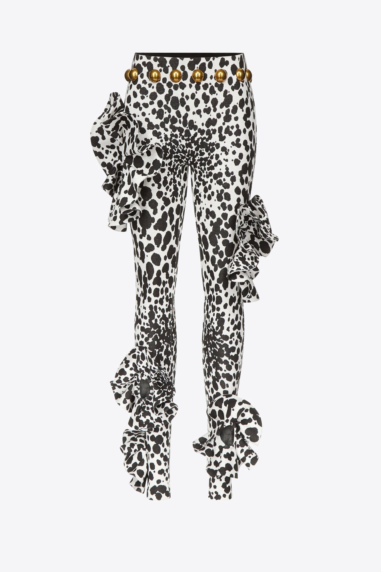 Dalmatian Flower Legging | Black/Off White