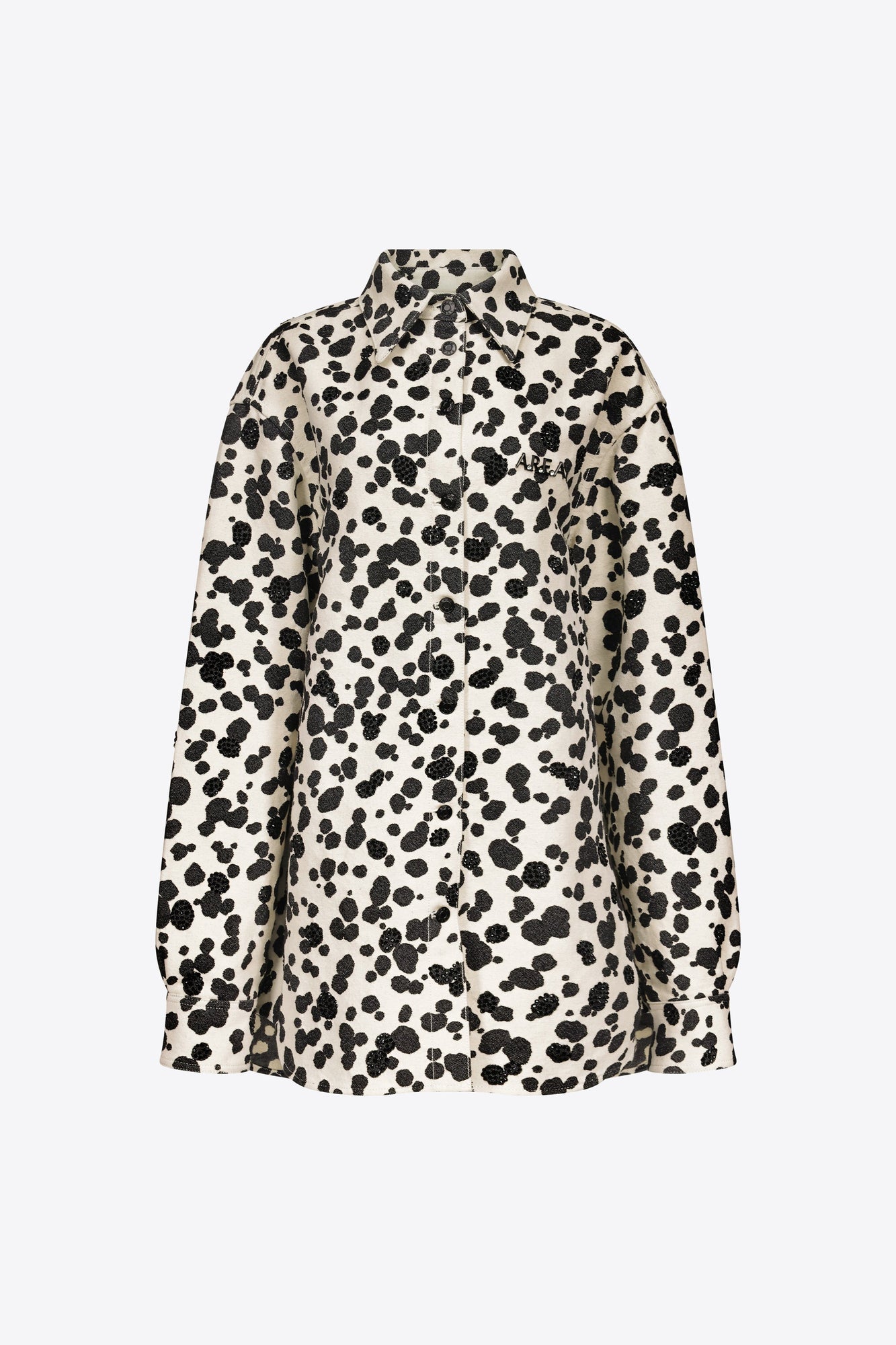 Dalmatian Denim Shirt Jacket | Black/Off White