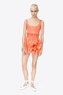 Ruffle Flower Mini Dress | Sweet Salmon