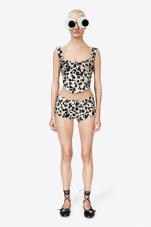 Dalmatian Denim Hot Short | Black/Off White