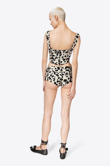 Dalmatian Denim Hot Short | Black/Off White