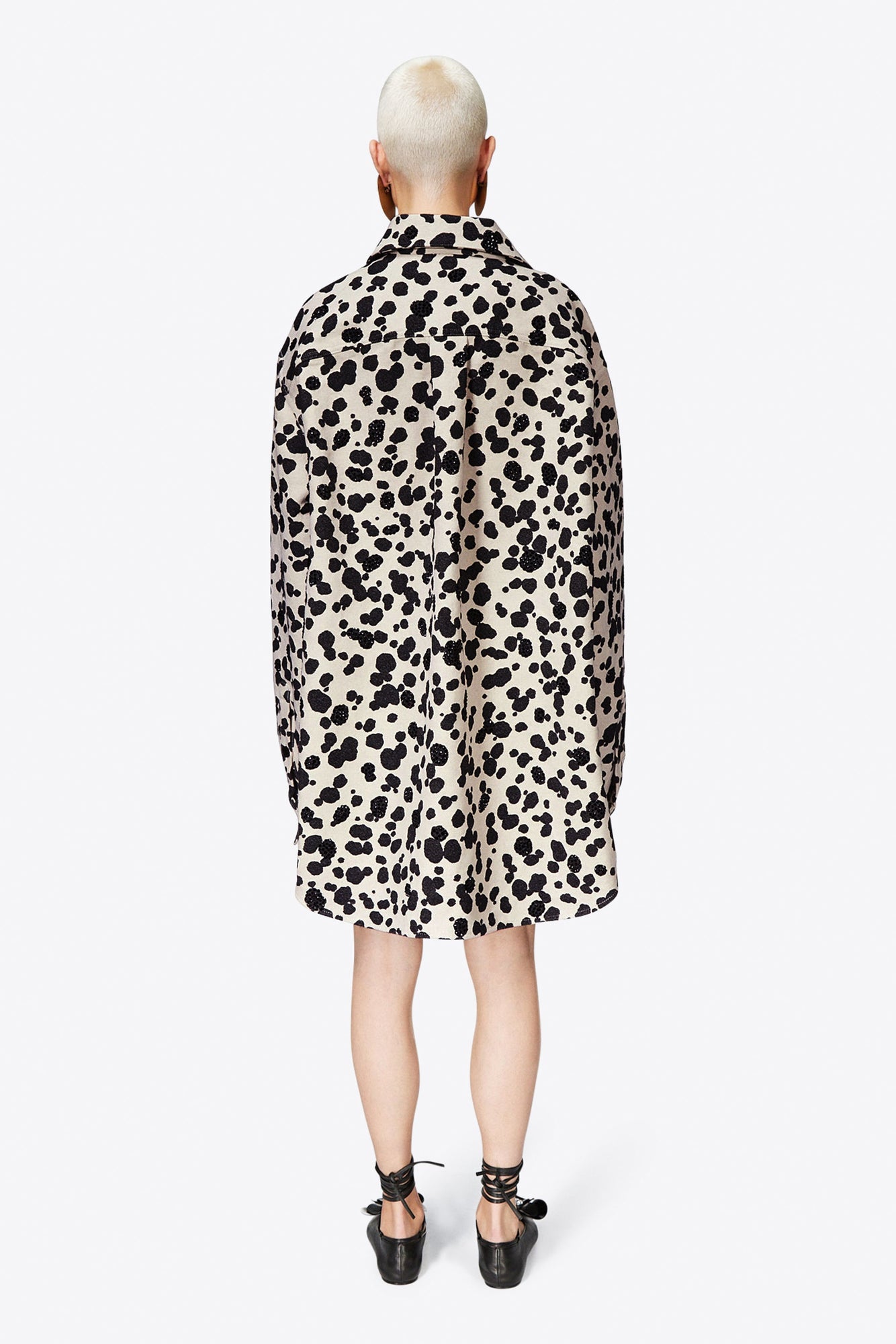 Dalmatian Denim Shirt Jacket | Black/Off White