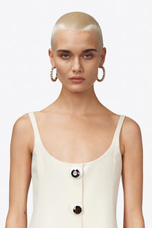 Medium Classic Round Hoops 2in | Clear/Gold