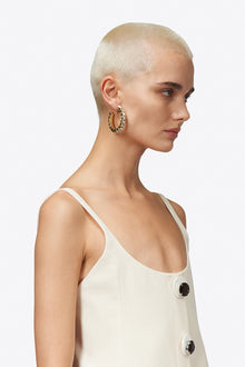 Medium Classic Round Hoops 2in | Clear/Gold