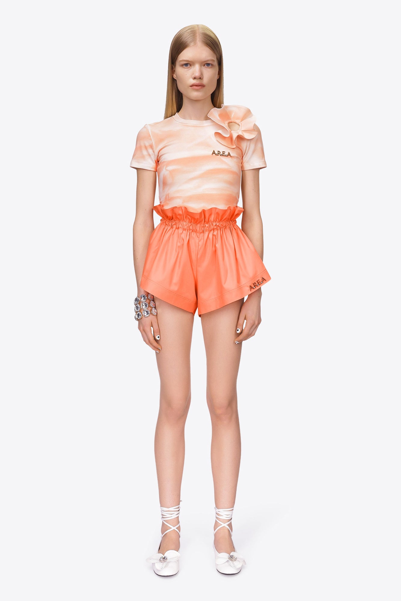 Ruffle Waist Track Short | Sweet Salmon