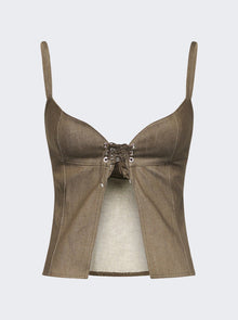 Women | Ludovic De Saint Sernin | Easy Cleavage Top | Brown