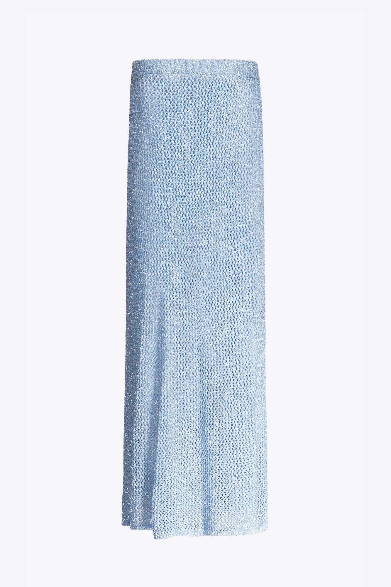 Sequin Crochet Maxi Skirt | Light Blue
