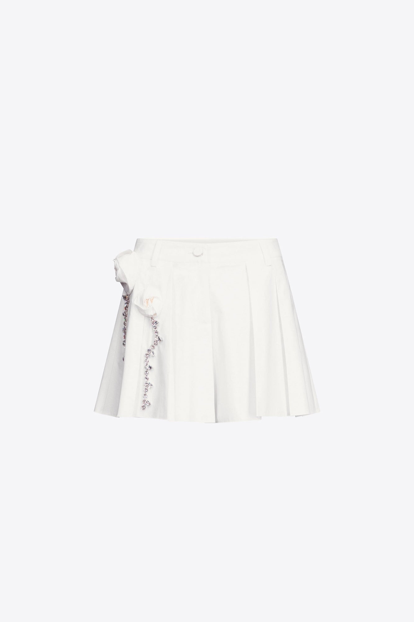 Crystal Rosette Poplin Skort | Off White