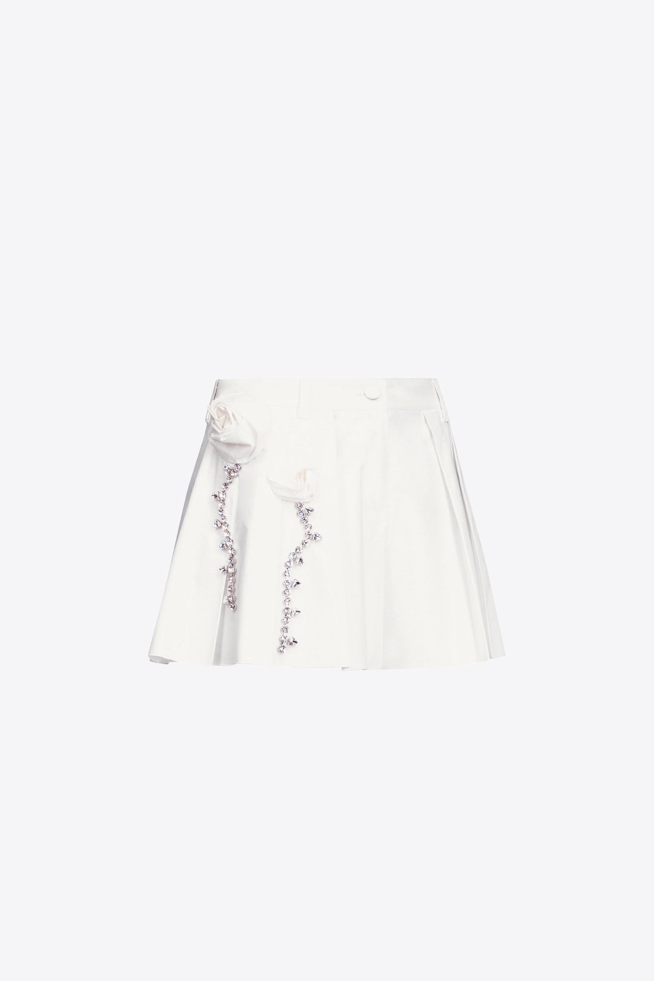 Crystal Rosette Poplin Skort | Off White