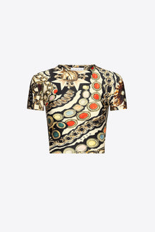 Gemstone Chain Printed Cropped T-Shirt | Multi