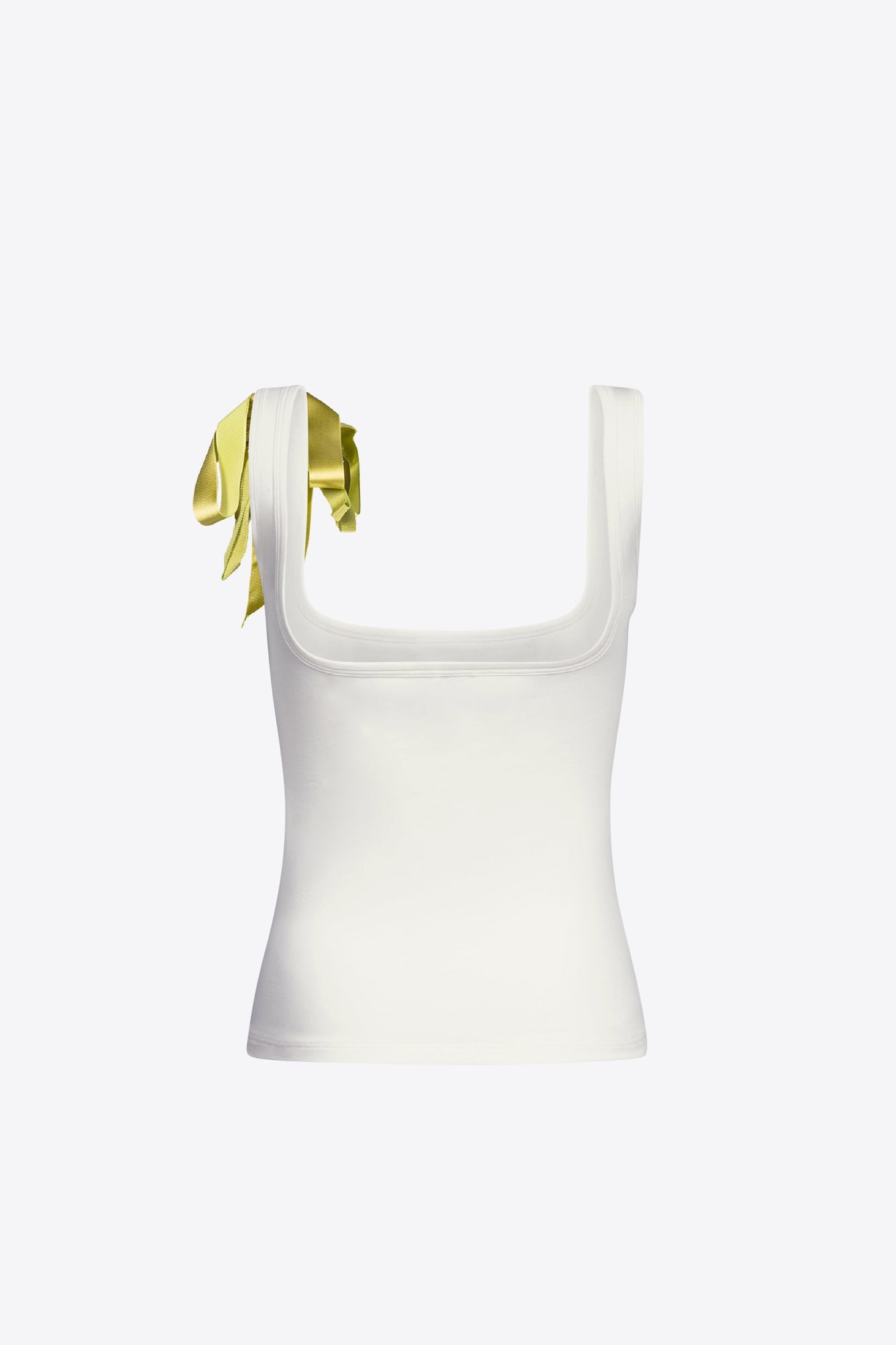 Crystal Embellished Bow Tank Top | Cream/Green