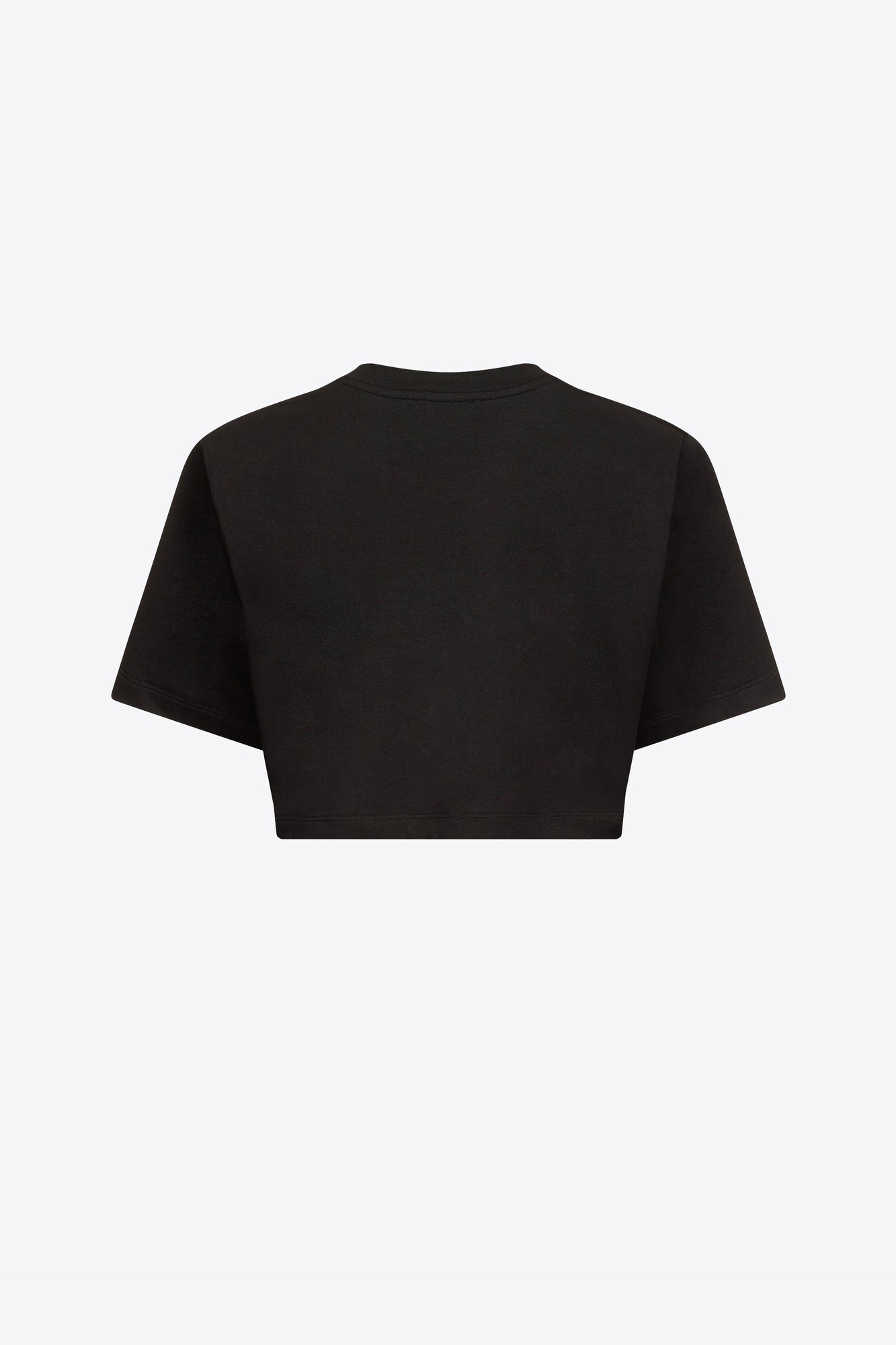 Crystal Rosette Cropped T-Shirt | Black