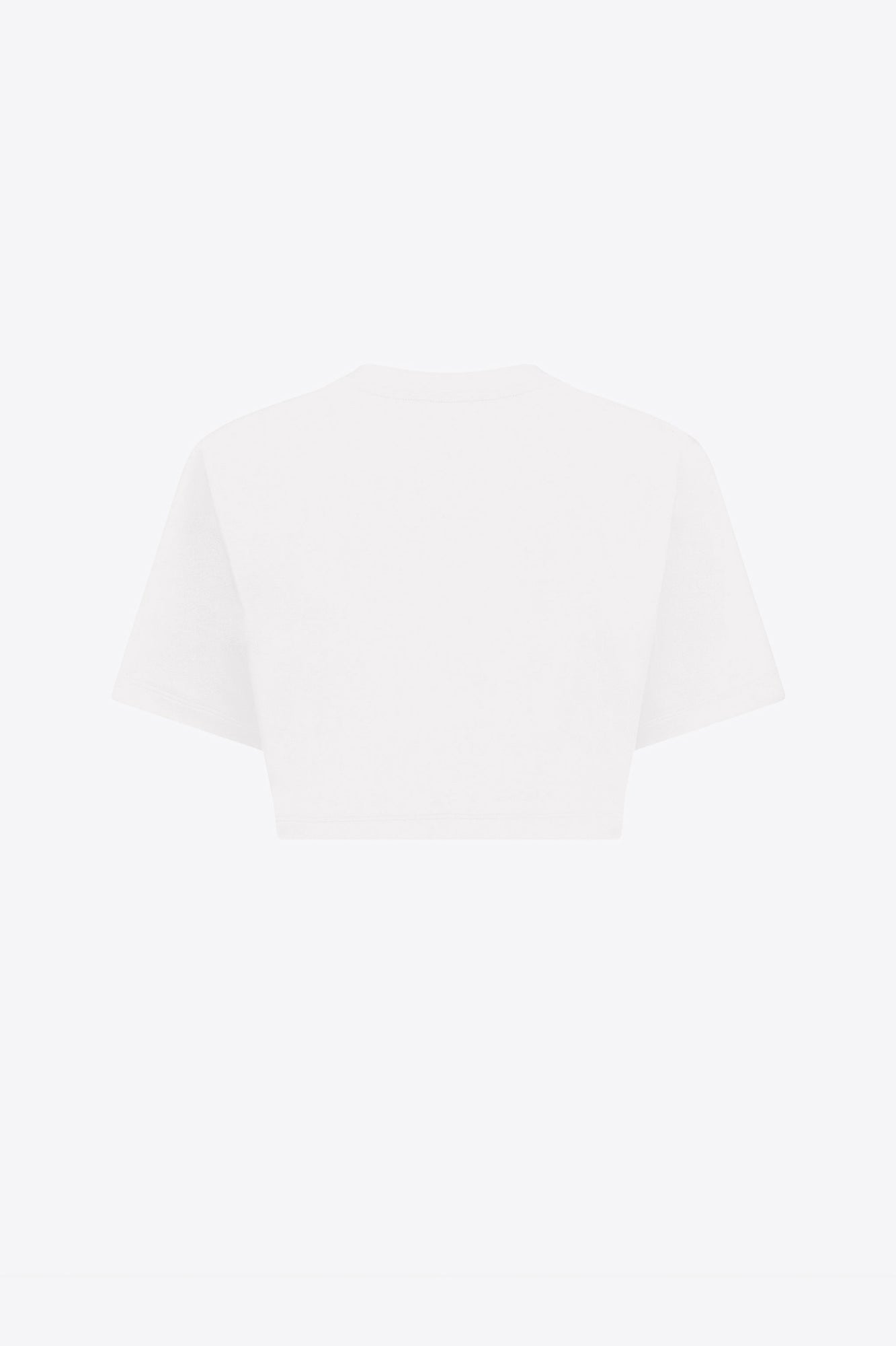 Crystal Rosette Cropped T-Shirt | White