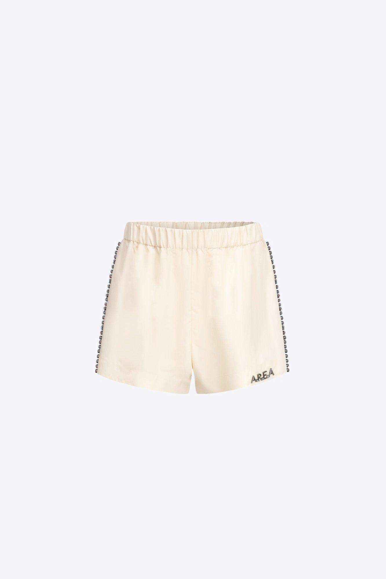 Crystal Trim Track Short | Cream White
