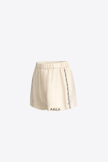 Crystal Trim Track Short | Cream White