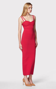 Ottoman Strappy Gown With Hardware | Dark Crimson