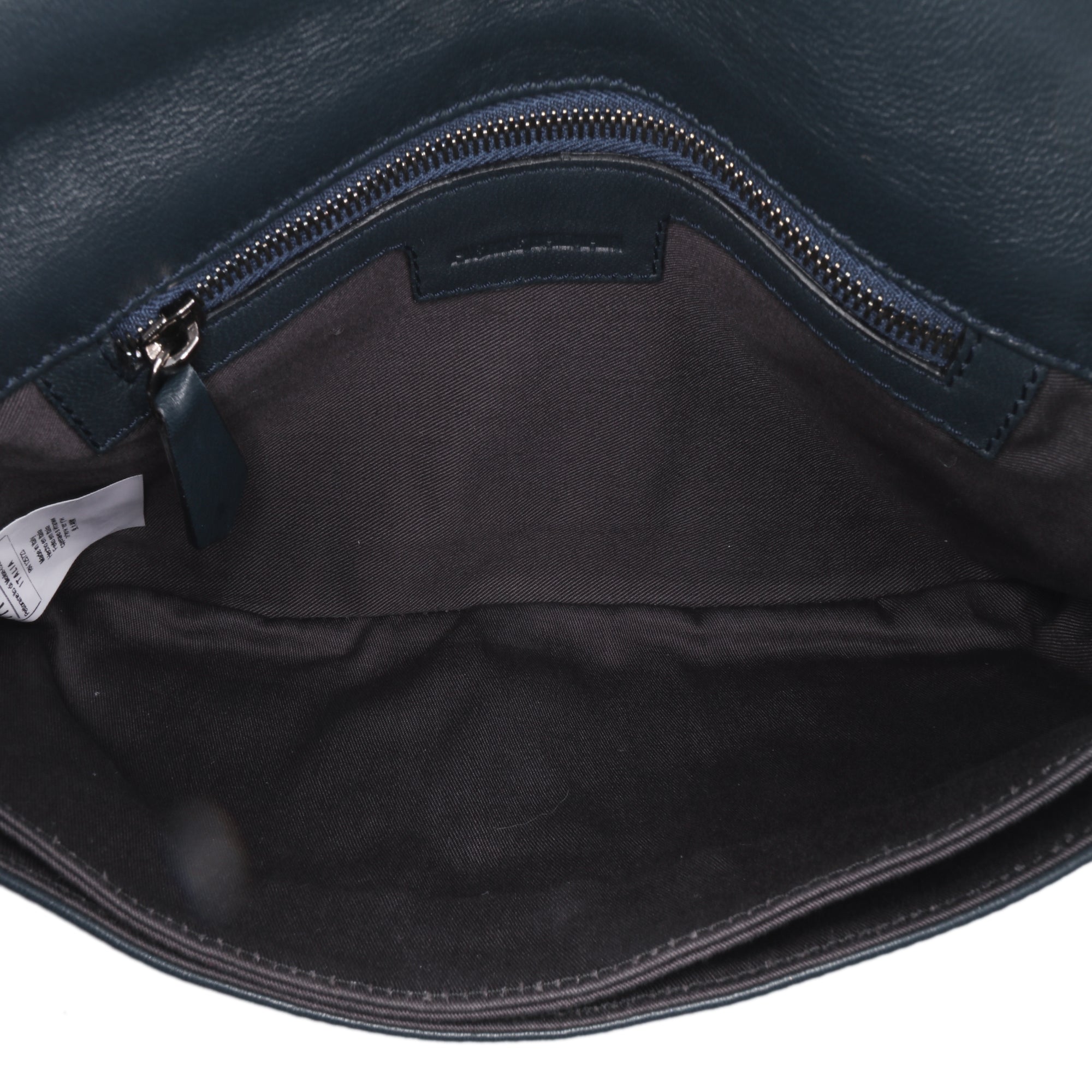 Balmain | Pre-Owned Leather Studded Foldover Clutch | Blue/NavyRed