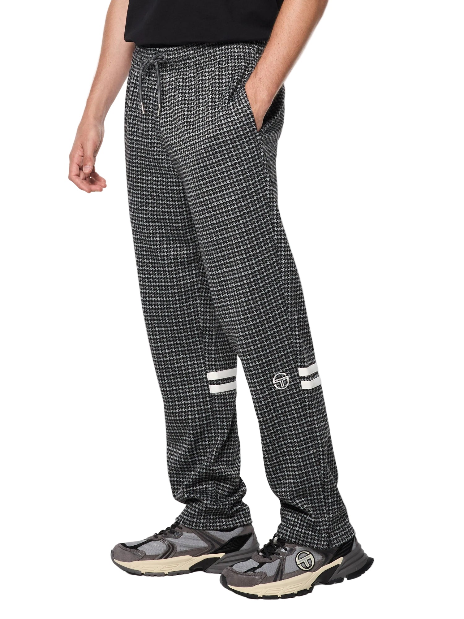 Men | Dallas Houndstooth Track Pant | Black Beauty