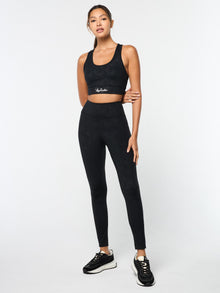 Women | Viano Printed Sports Bra | Black Beauty